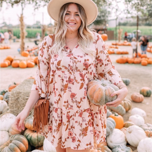 mittoshop Dresses & Skirts - Mittoshop Blush Ruffled Sleeve Dress